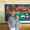 Mom and Dad at El Sol Mexican restaurant (used to be a Chinese restaurant, hence the Panda's wearing sombreros)